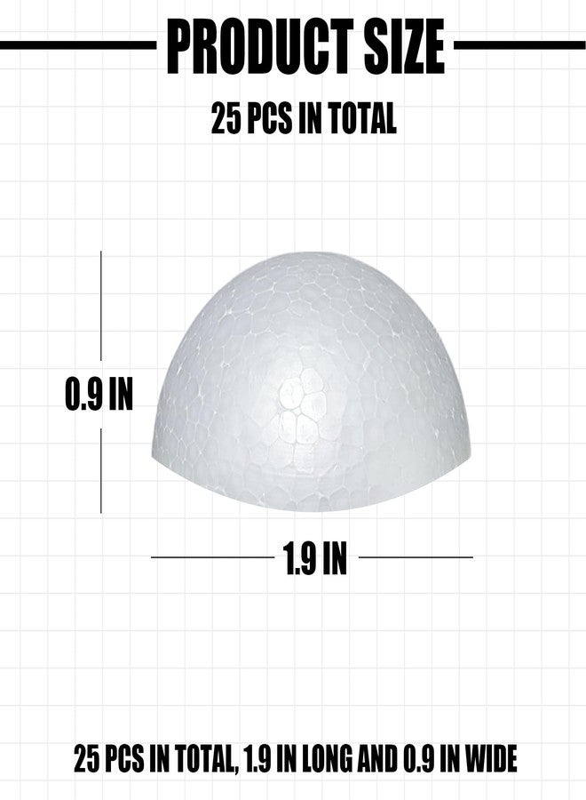 AHKUNMT Styrofoam Half Balls 2 Inch,25PC Large White Half Foam Balls for Crafts, DIY Craft Giant Foam Balls for Home and School,Smooth Solid Round Balls (Half styrofoam-2in-25pc) - Image 3